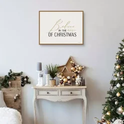 Christmas Art & Wall Decor>Kirklands Home Believe in the Magic Framed Canvas Art Print