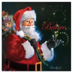 Christmas Art & Wall Decor>Kirklands Home Believe Santa Claus Canvas Art Print