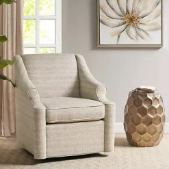 Kirklands Home Benton Swivel Glider Accent Chair Tan