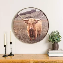 Kirklands Home Bernie II Round Framed Canvas Art Print