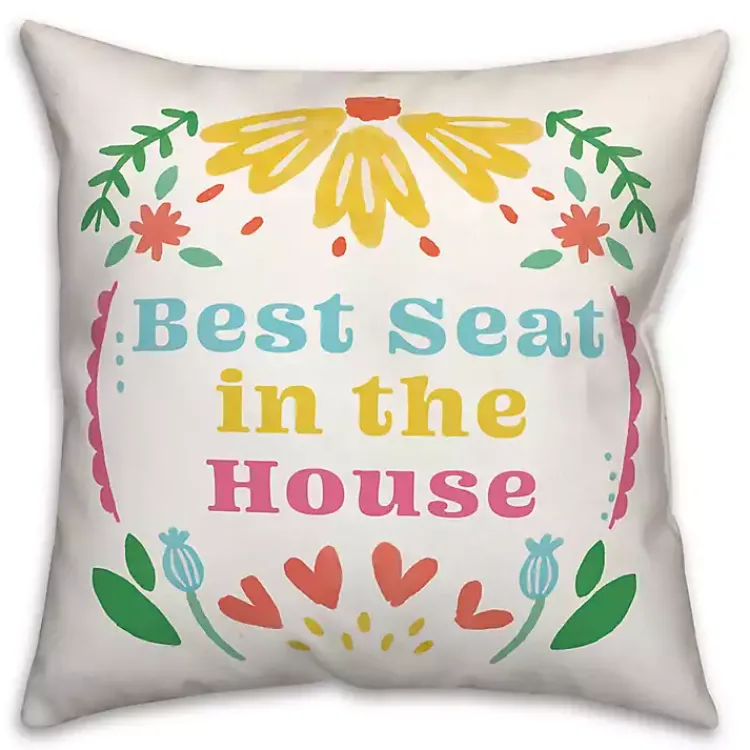 Pillows>Kirklands Home Best Seat in the House Floral Throw Pillow