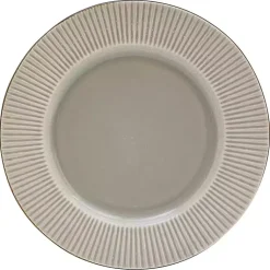Kirklands Home Betsy Taupe Ribbed 16-pc. Dinnerware Set Tan New