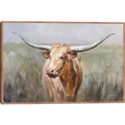 Kirklands Home Big Sky Longhorn Framed Canvas Art Print Sale