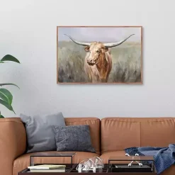 Kirklands Home Big Sky Longhorn Framed Canvas Art Print Sale
