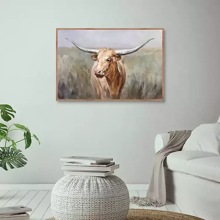 Kirklands Home Big Sky Longhorn Framed Canvas Art Print Sale
