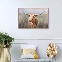 Kirklands Home Big Sky Longhorn Framed Canvas Art Print Sale