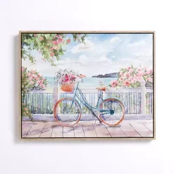 Kirklands Home Bike on the Boardwalk Framed Canvas Art Print Multi Hot