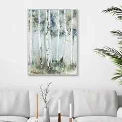 Kirklands Home Birch Blue Forest Framed Canvas Art Print Best
