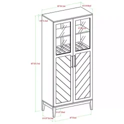 Kirklands Home Birch Chevron Wooden Storage Cabinet Tan