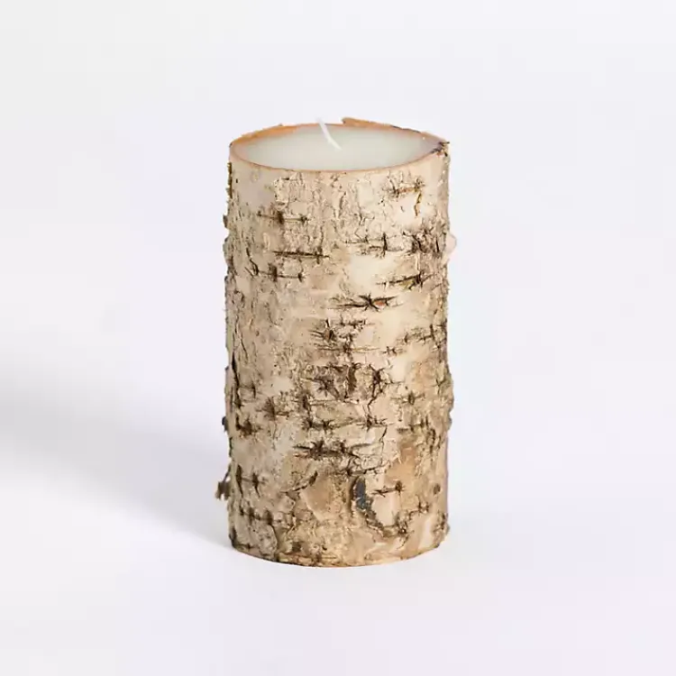 Candles>Kirklands Home Birch Tree Bark Pillar Candle, 3x6 in.
