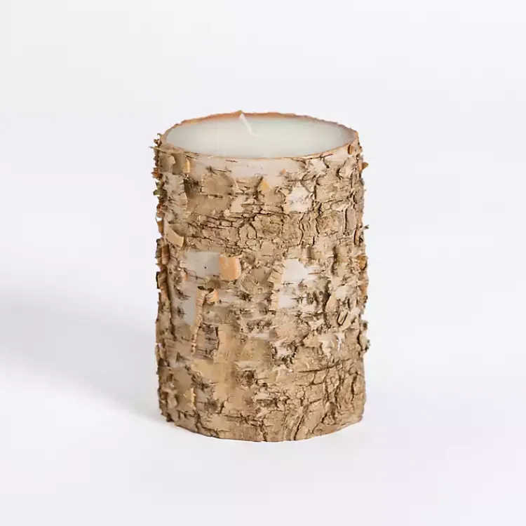 Candles>Kirklands Home Birch Tree Bark Pillar Candle, 4x6 in.