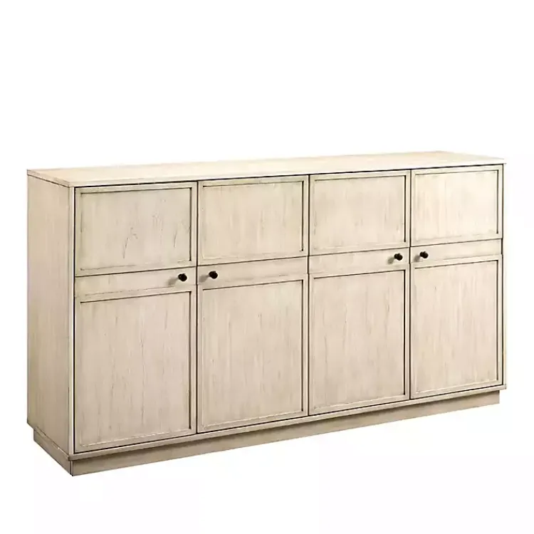 Kirklands Home Birch Wood 4-Door Sideboard Ivory Outlet