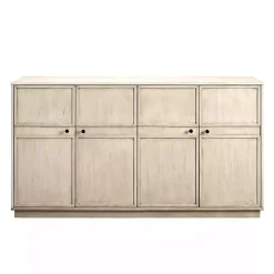 Kirklands Home Birch Wood 4-Door Sideboard Ivory Outlet