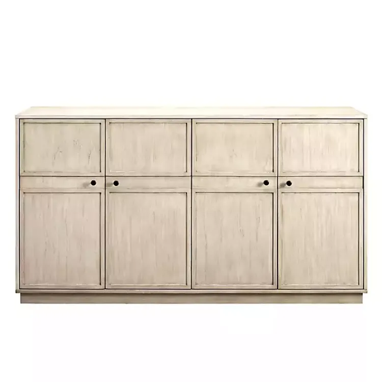 Kirklands Home Birch Wood 4-Door Sideboard Ivory Outlet