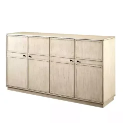 Kirklands Home Birch Wood 4-Door Sideboard Ivory Outlet