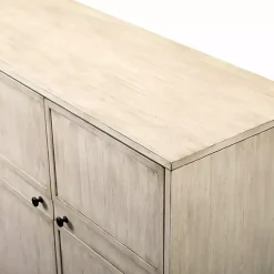 Kirklands Home Birch Wood 4-Door Sideboard Ivory Outlet