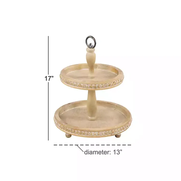 Kirklands Home Birch Wood Tiered Tray Brown Sale