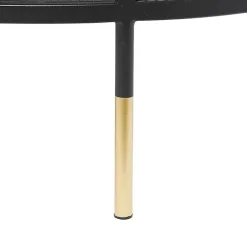 Kirklands Home & Gold Metal Mesh Round Coffee Table Black