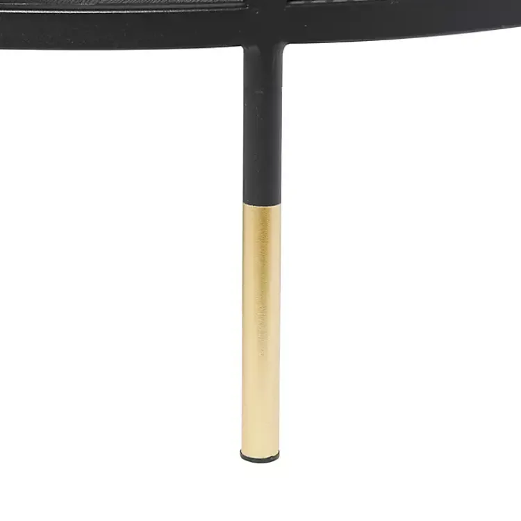 Kirklands Home & Gold Metal Mesh Round Coffee Table Black