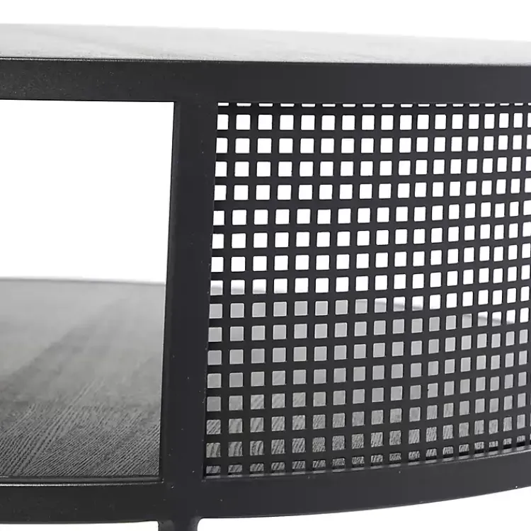 Kirklands Home & Gold Metal Mesh Round Coffee Table Black