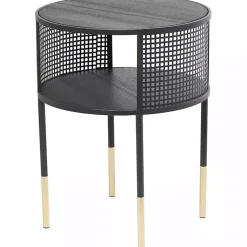 Kirklands Home & Gold Metal Mesh Round Accent Table Black New