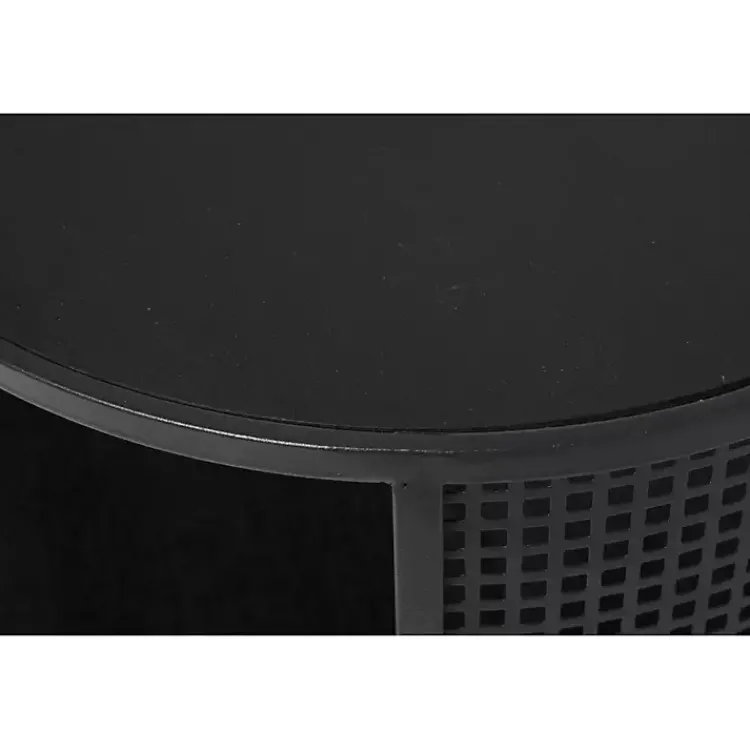 Kirklands Home & Gold Metal Mesh Round Accent Table Black New