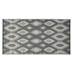 Kirklands Home Black & Gray Diamond Stripe Outdoor Area Rug, 4x6