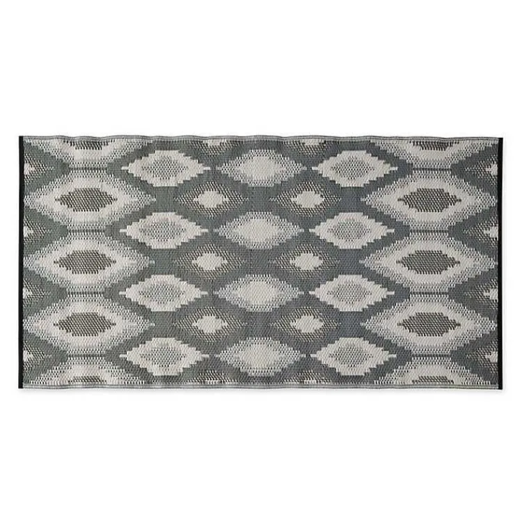 Kirklands Home Black & Gray Diamond Stripe Outdoor Area Rug, 4x6
