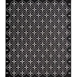 Kirklands Home Black & Ivory Quatrefoil Indoor/Outdoor Rug, 8x10 Discount