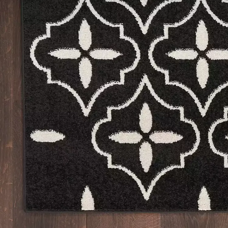 Kirklands Home Black & Ivory Quatrefoil Indoor/Outdoor Rug, 8x10 Discount