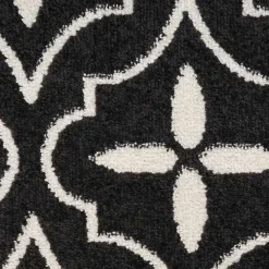Kirklands Home Black & Ivory Quatrefoil Indoor/Outdoor Rug, 8x10 Discount