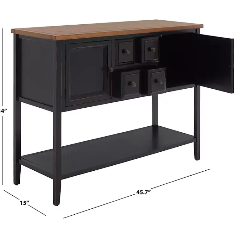 Kirklands Home & Oak 4-Drawer Charlotte Sideboard Black Online