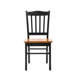Kirklands Home Black & Oak Wood Shaker Dining Chairs, Set of 2 Brown Best