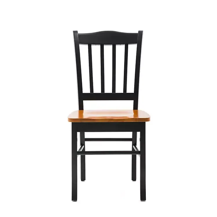 Kirklands Home Black & Oak Wood Shaker Dining Chairs, Set of 2 Brown Best
