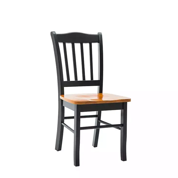 Kirklands Home Black & Oak Wood Shaker Dining Chairs, Set of 2 Brown Best