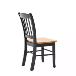 Kirklands Home Black & Oak Wood Shaker Dining Chairs, Set of 2 Brown Best