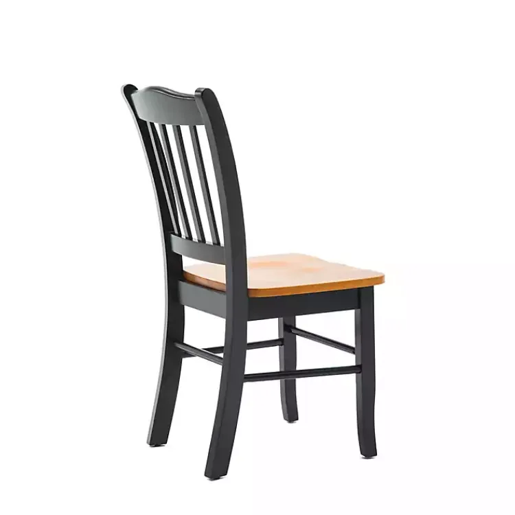 Kirklands Home Black & Oak Wood Shaker Dining Chairs, Set of 2 Brown Best
