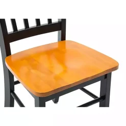 Kirklands Home Black & Oak Wood Shaker Dining Chairs, Set of 2 Brown Best