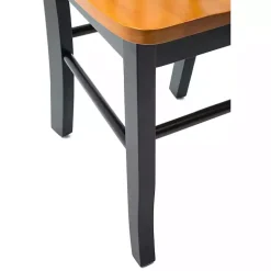 Kirklands Home Black & Oak Wood Shaker Dining Chairs, Set of 2 Brown Best