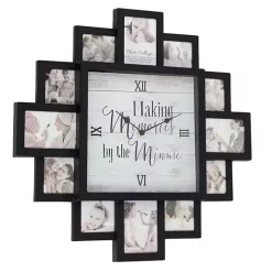 Kirklands Home Black 12 Photo Frame Collage Clock New