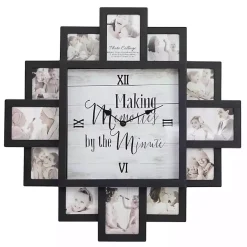 Kirklands Home Black 12 Photo Frame Collage Clock New