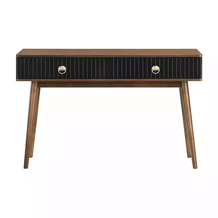 Kirklands Home & Walnut Soft-Close Wood Console Table Black New