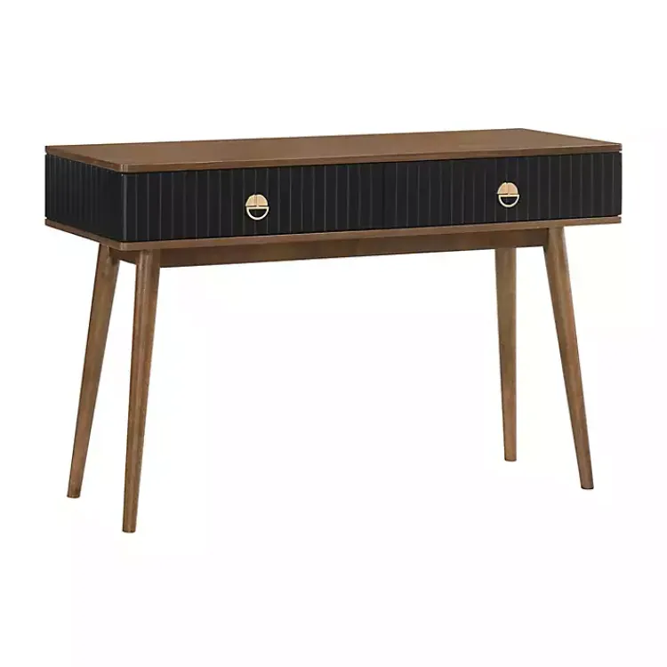 Kirklands Home & Walnut Soft-Close Wood Console Table Black New