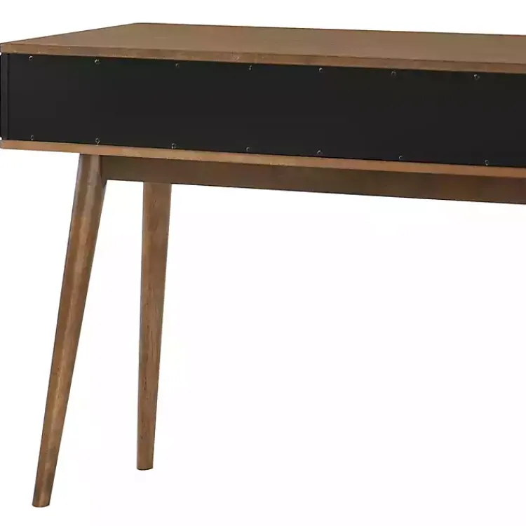 Kirklands Home & Walnut Soft-Close Wood Console Table Black New