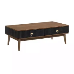 Kirklands Home & Walnut Soft-Close Wood Coffee Table Black Discount