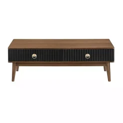Kirklands Home & Walnut Soft-Close Wood Coffee Table Black Discount