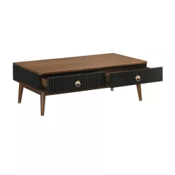 Kirklands Home & Walnut Soft-Close Wood Coffee Table Black Discount