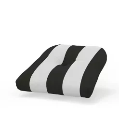 Kirklands Home Black & White Awning Stripe Outdoor Chair Cushion Discount