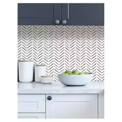 Kirklands Home Black & White Chevron Peel & Stick Wallpaper Discount
