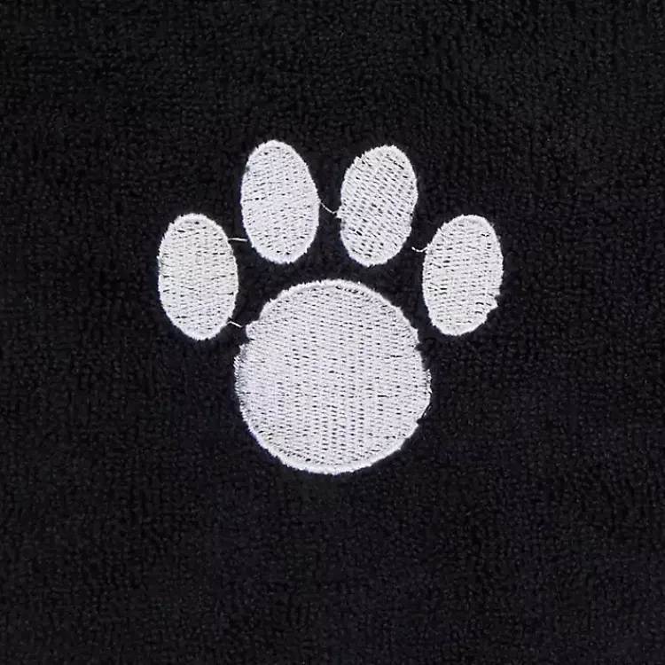 Kirklands Home Black & White Embroidered Paw Pet Towels, Set of 3 Sale